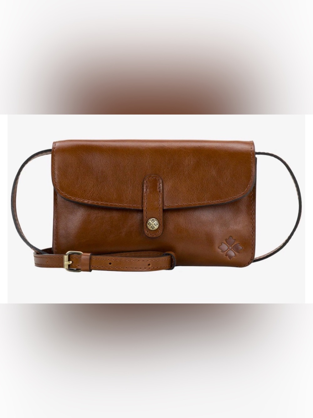 Patricia Nash Lana Cognac Brown Leather Crossbody with Dust Bag